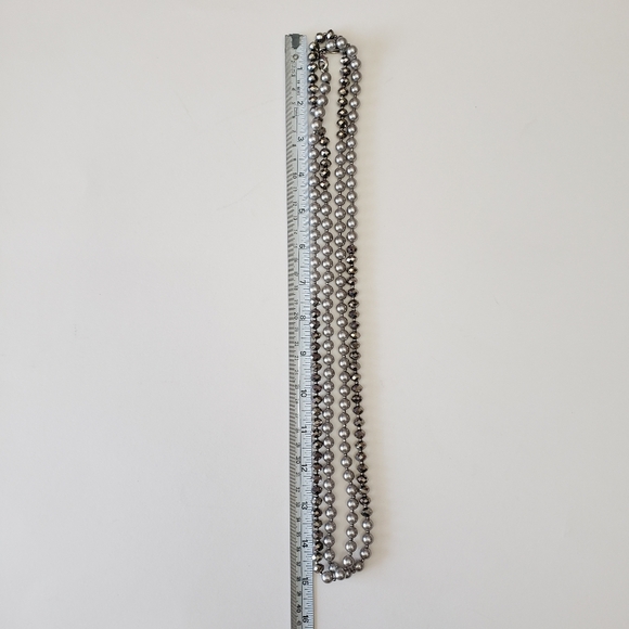 Ann Taylor Silver Tone Faux Pearl And Silver Tone Beaded Necklace - Picture 5 of 13